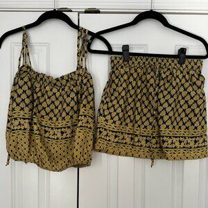 Gold & Navy Short and Top Set
